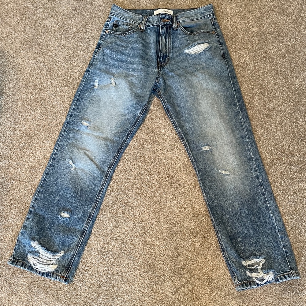 KanCan Distressed Mom Jeans